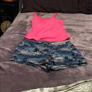 J. Crew Factory Tropical Print Stretch Chino Short